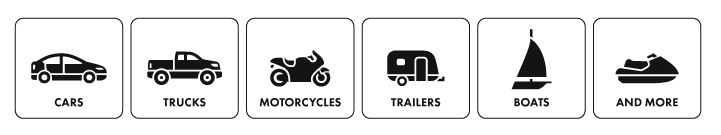 We accept all types of vehicles: cars, trucks, motorcycles, rvs, campers, boats and more!